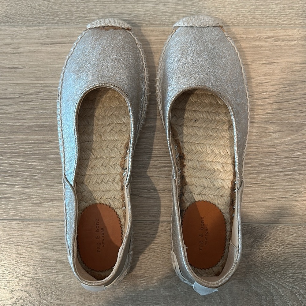 NEW Rag & Bone Metallic Espadrilles Size 37.5